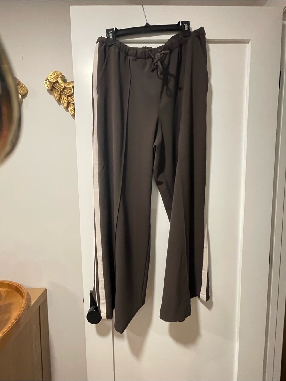 Athleta MVP Brown Pants with Side Stripe